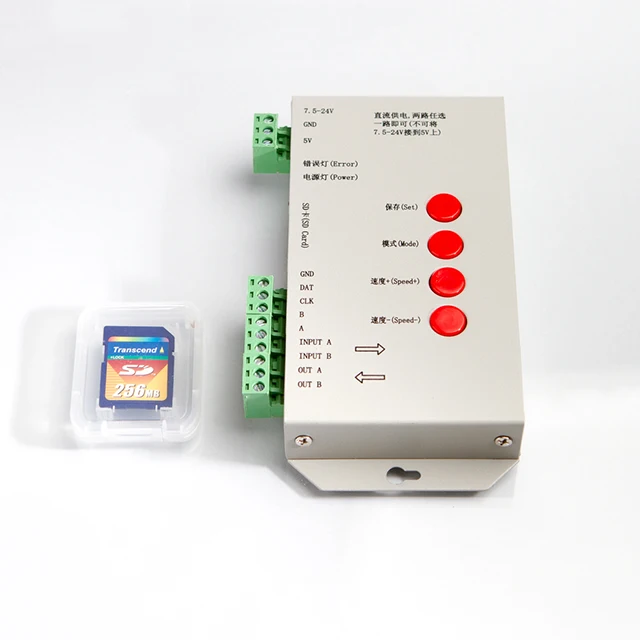 100% Origion T-1000S SD Card LED Pixel Controller,DC5~24V,Max 2048Pixels,Support WS2801,LPD6803,WS2811,TM1804,TM1809,LPD8806 Etc - Image 3