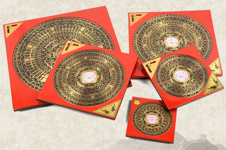 A set 5PCS Geomantic master tool-Southeast Asia HOME OFFICE efficacious Eight Diagrams FENG SHUI pocket large compass LUO PAN - Image 2