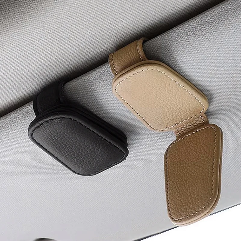 Car Sunglasses Holder Magnetic Leather Clip Ticket Holder Car Accessories For MG HS 2022 ZST ZS MG3 MG5 MG6 MG7 GT GS Hector ZX