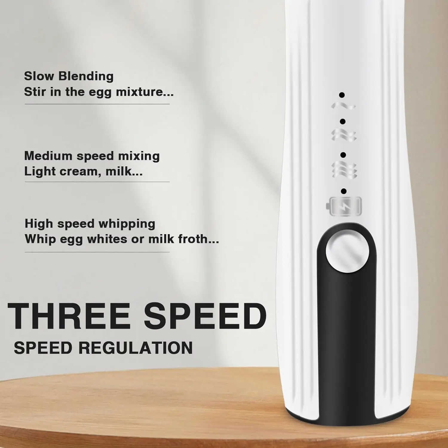 Rechargeable Milk Frother with Speeds, Powerful Whisk Drink Mixer with 2 Head for Coffee, Mini Foam Maker for Cappuccino, Frap - Image 6