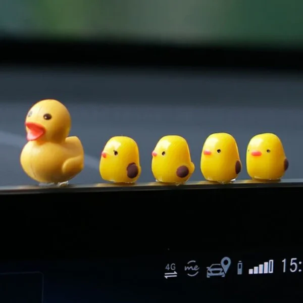 5Pcs Cute Mini Ducks Car Interior Decoration Auto Rearview Mirror Dashboard Ornaments For Woman Man Gift Car Accessories - Image 3