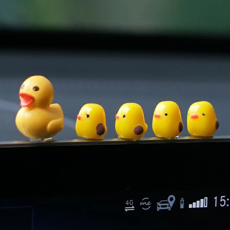 5Pcs Cute Mini Ducks Car Interior Decoration Auto Rearview Mirror Dashboard Ornaments For Woman Man Gift Car Accessories - Image 3