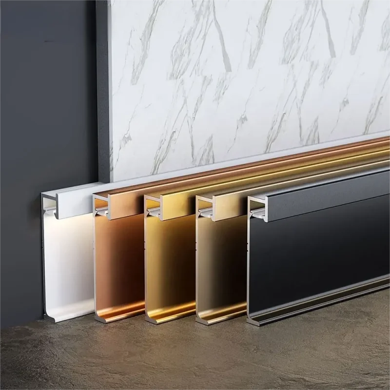 Decorative Floor Trims Slimline Designs High Quality Modern LED Baseboard Aluminum Alloy Skirting Wall Floor Lighting