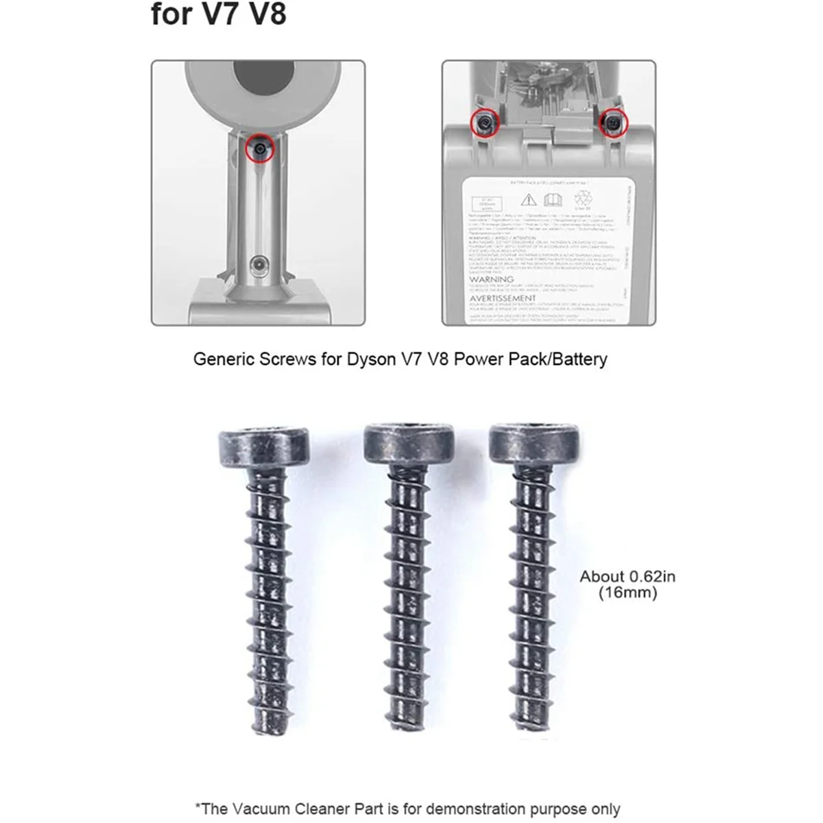A04V Set of 24 Screws for Cordless V6 V7 V8 V10 V11 Vacuum Cleaner Power Pack/Battery - Image 3