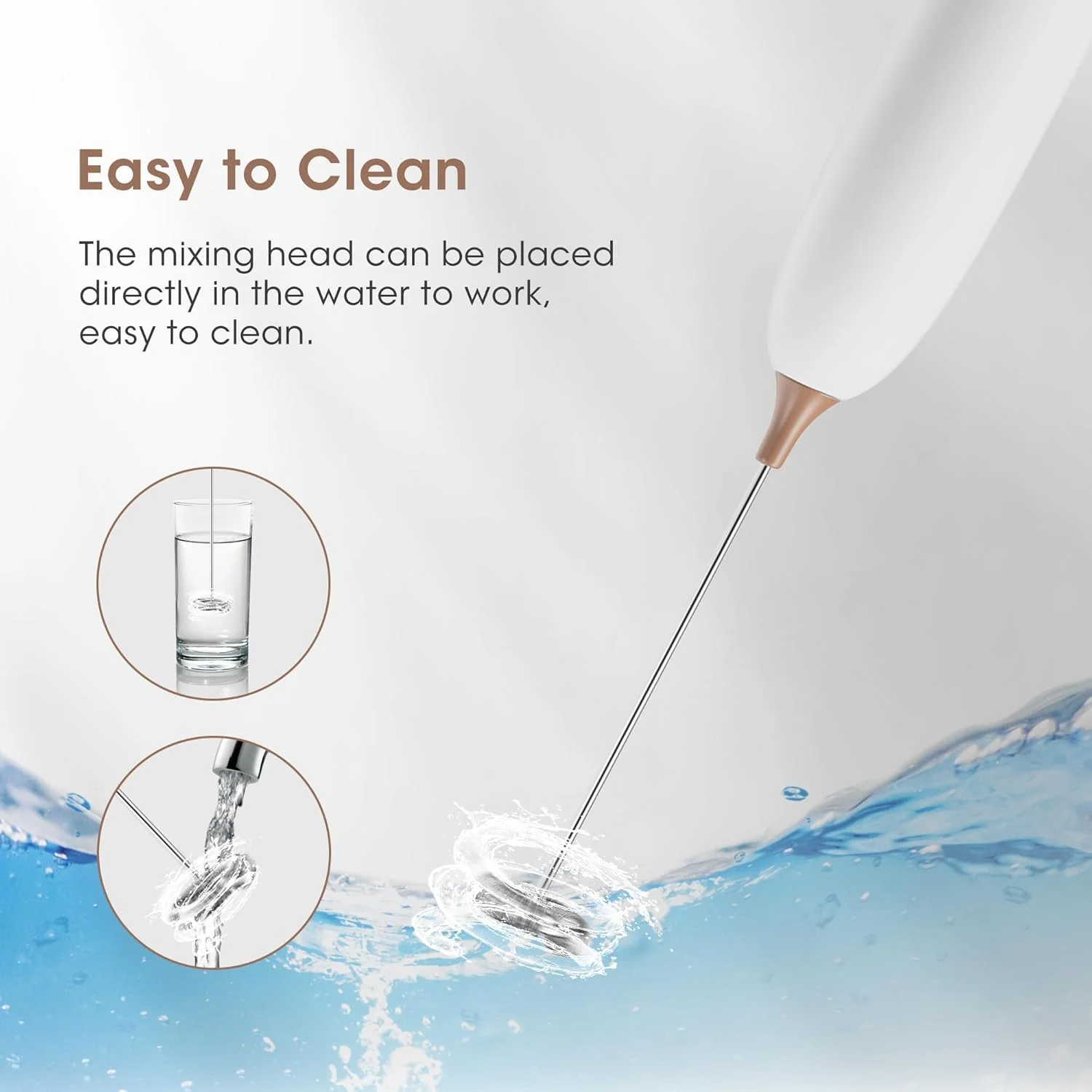Handheld Milk Frother, Battery Operated Froth Maker, Mini Blender & Blender Coffee Milk Frother Perfect for Bulletproof Coffee - Image 6