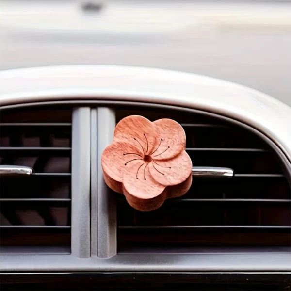 DIY fragrance No perfume wooden flower diffuser vent clip ornament car air fresheners decorations accessories aromatherapy women - Image 3