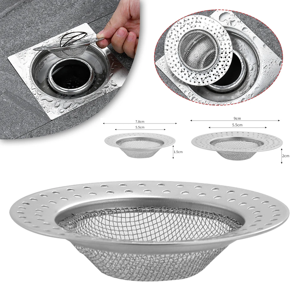 9cm Kitchen Sink Strainer Stainless Steel Sink Drain Strainer Food Catcher Tools For Kitchen Bathroom Balcony Dropshipped - Image 5