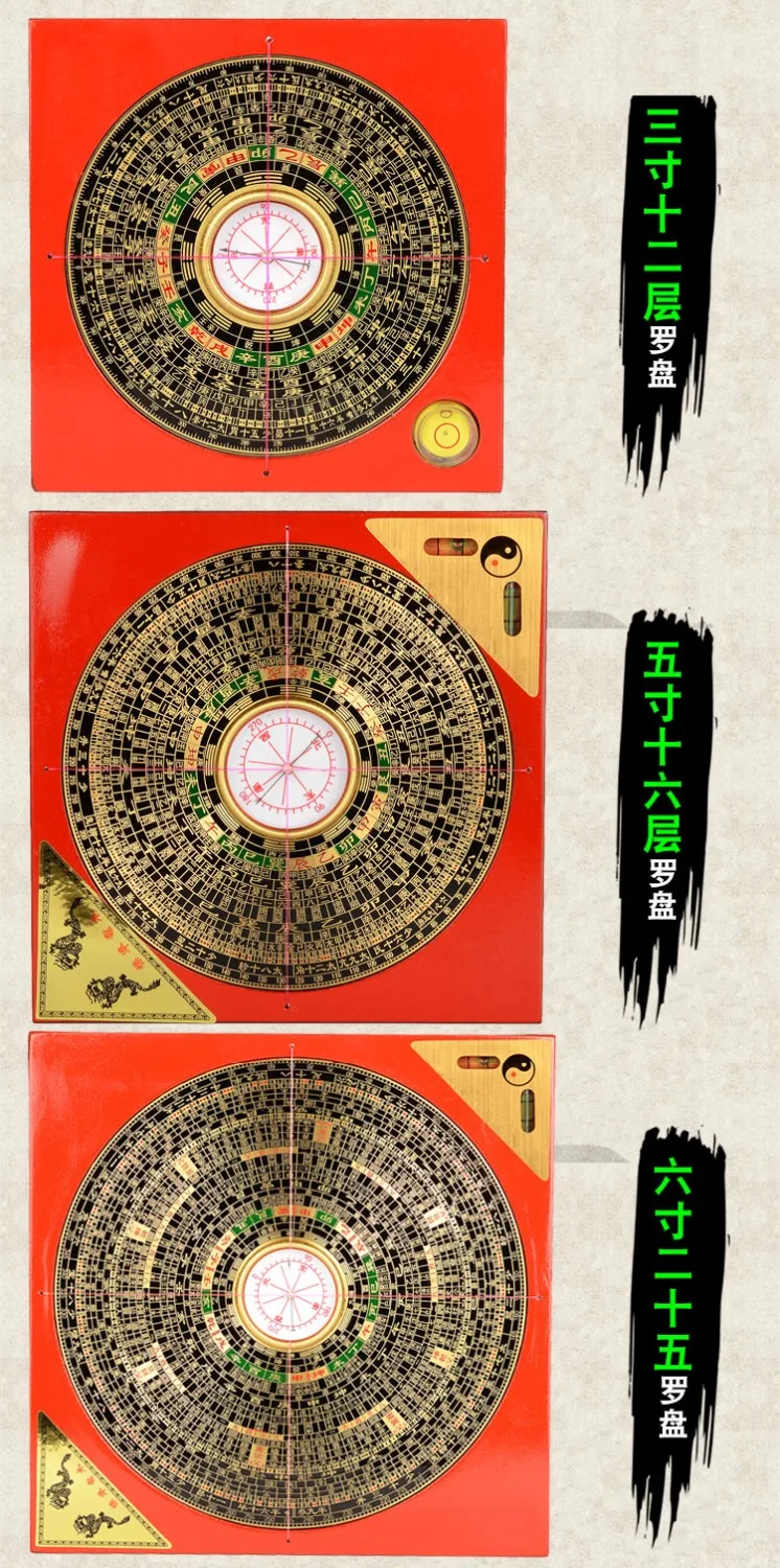 A set 5PCS Geomantic master tool-Southeast Asia HOME OFFICE efficacious Eight Diagrams FENG SHUI pocket large compass LUO PAN - Image 5