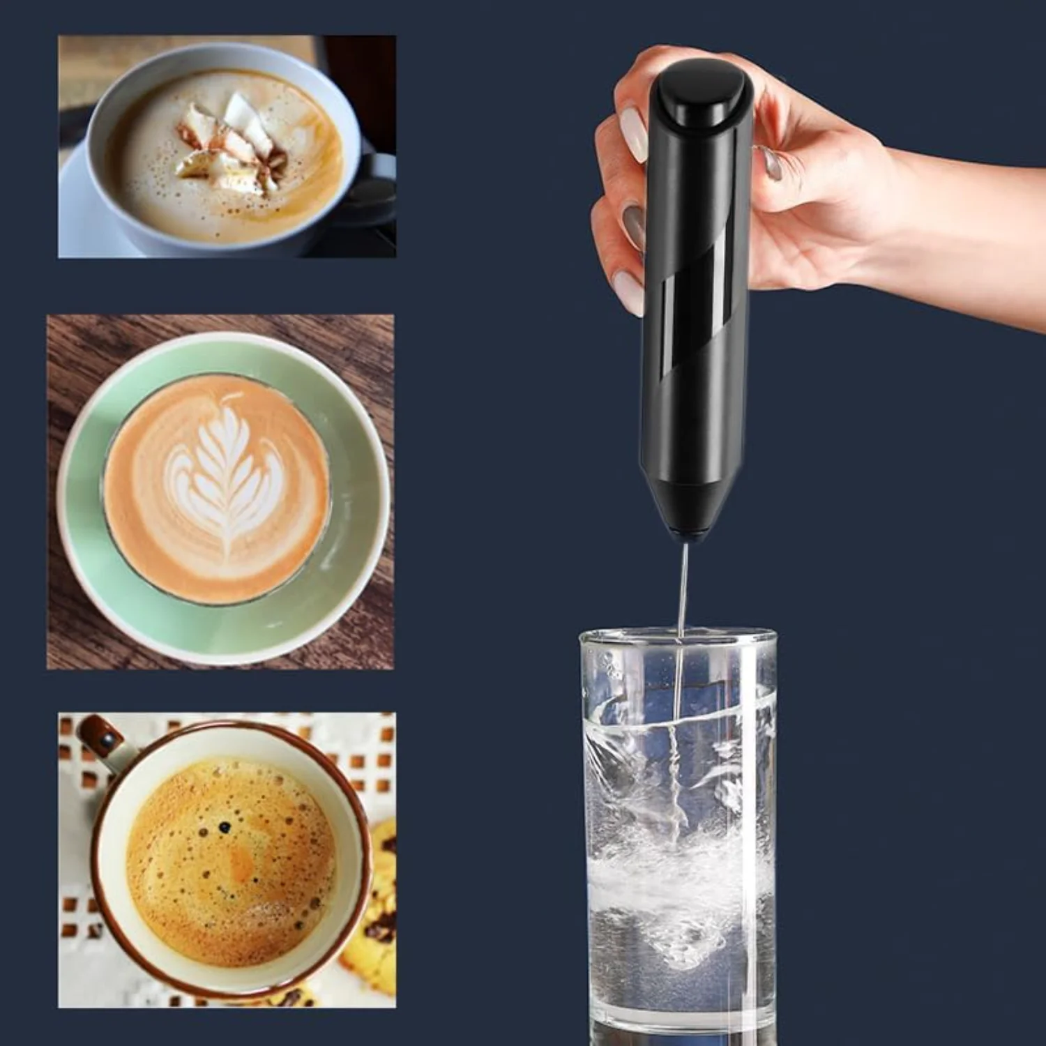 Milk Frother with Stainless Steel Stand, Portable and Powerful Foam Maker for Coffee, Latte, Cappuccino, Hot Chocolate, Drink M - Image 5