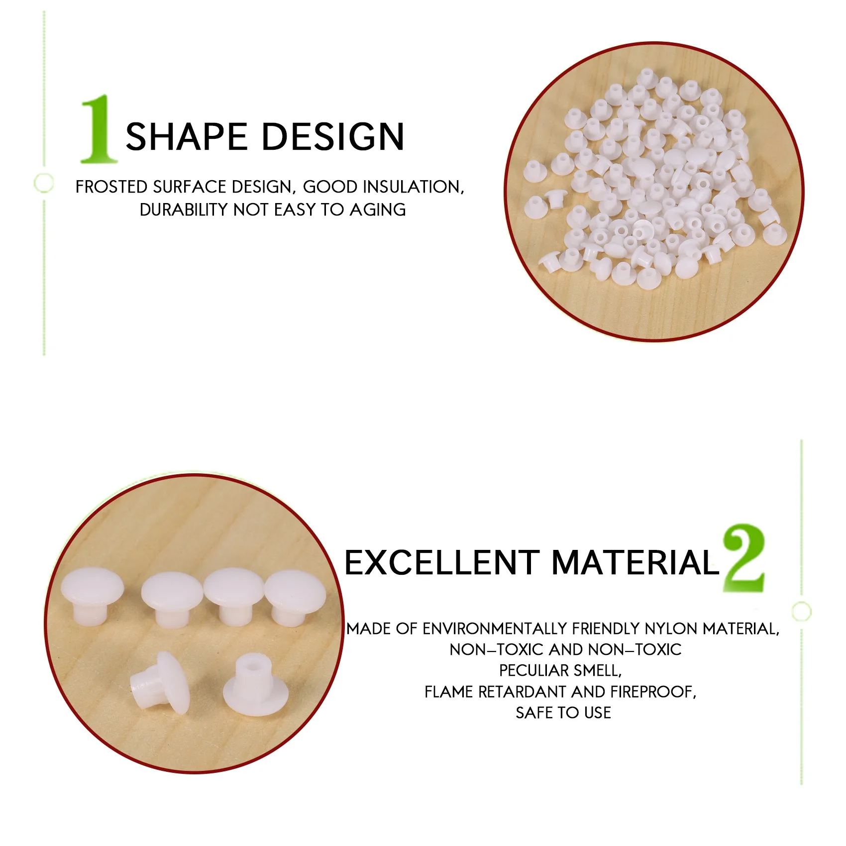 BVBV 100 Pcs Home Furniture Decor 5 mm White Plastic Hole Drilling Cover - Image 6