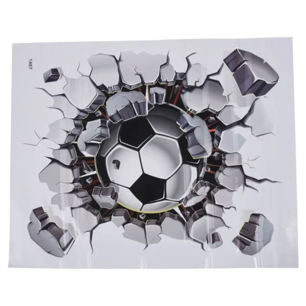 3D Football Wall Sticker PVC Art Soccer Crack Decal Boys Room Mural Decor HGC - Image 5