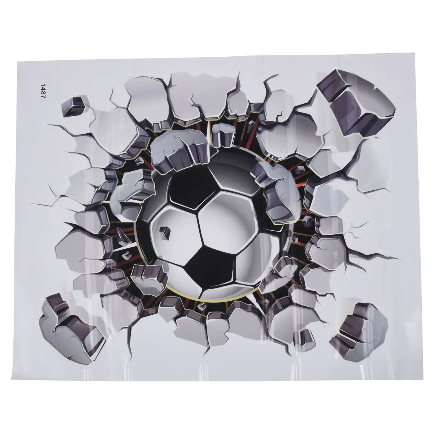3D Football Wall Sticker PVC Art Soccer Crack Decal Boys Room Mural Decor HGC - Image 5