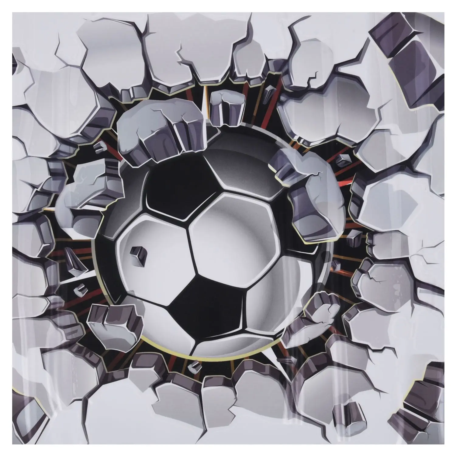 3D Football Wall Sticker PVC Art Soccer Crack Decal Boys Room Mural Decor HGC - Image 3