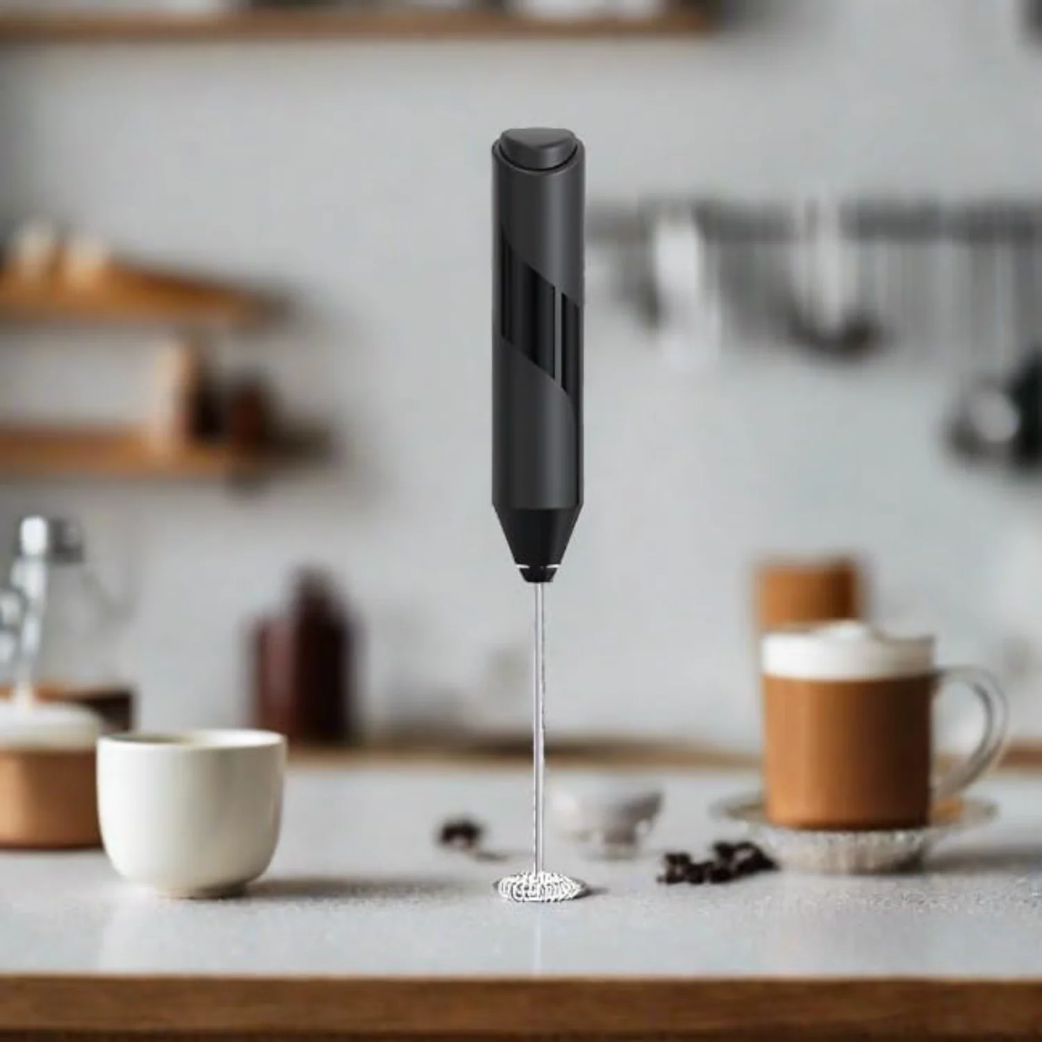 Milk Frother Stainless Steel Battery Powered Foam Maker, Whisk Drink Mixer Blender For Coffee, Frappe, Latte, Macchiato, Matcha - Image 3