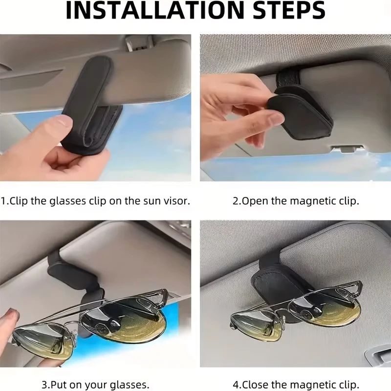 Car Sunglasses Holder Magnetic Leather Clip Ticket Holder Car Accessories For MG HS 2022 ZST ZS MG3 MG5 MG6 MG7 GT GS Hector ZX - Image 5