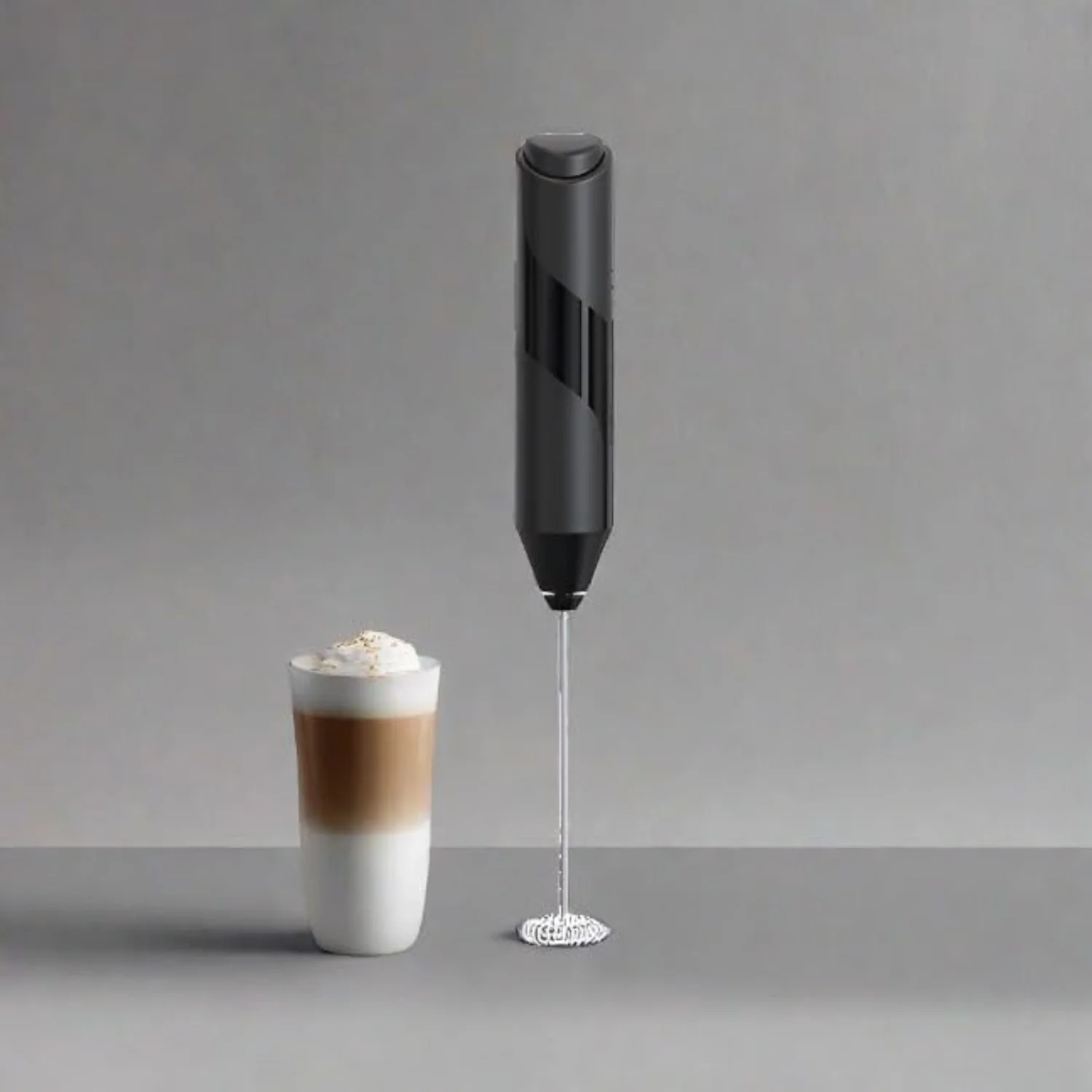 Milk Frother Stainless Steel Battery Powered Foam Maker, Whisk Drink Mixer Blender For Coffee, Frappe, Latte, Macchiato, Matcha - Image 4