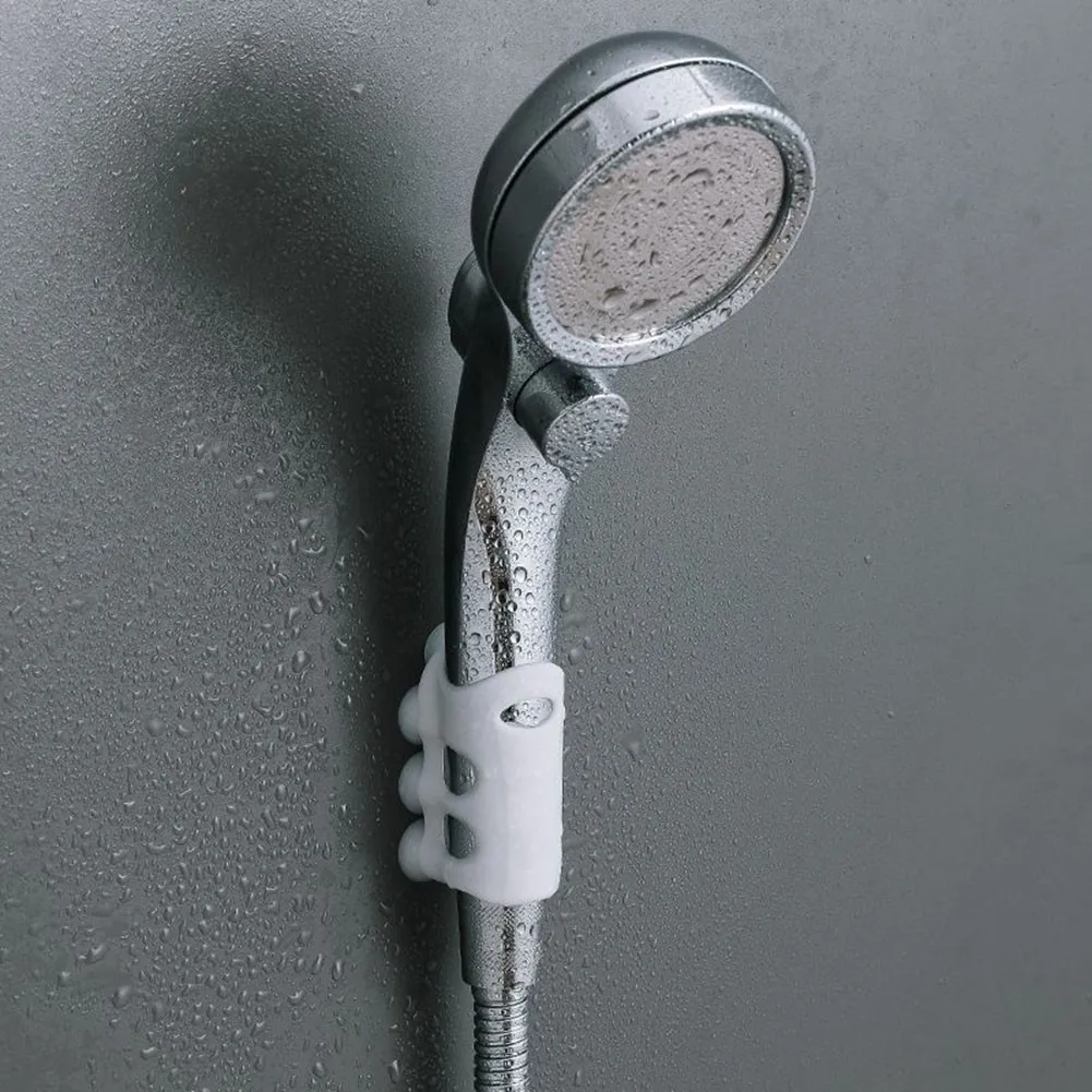 With Holder Shower 1/2pcs Bracket Cup Hooks Silicone Bathroom Head Mounted Movable Rack Suction Accessories Tool