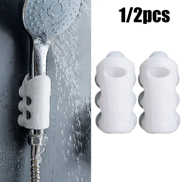 With Holder Shower 1/2pcs Bracket Cup Hooks Silicone Bathroom Head Mounted Movable Rack Suction Accessories Tool - Image 6