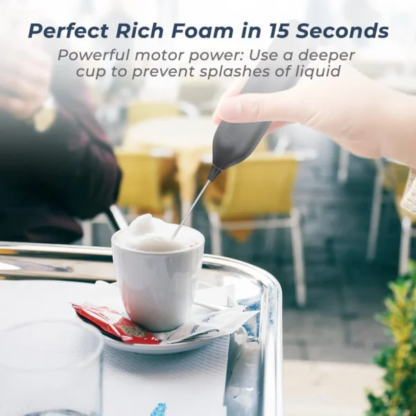 Milk Frother , Rechargeable Frother Hand Frother Frother Foam Maker Wand Whisk Drink Mixer for Coffee, Lattes, Cappuccino, Fra - Image 3