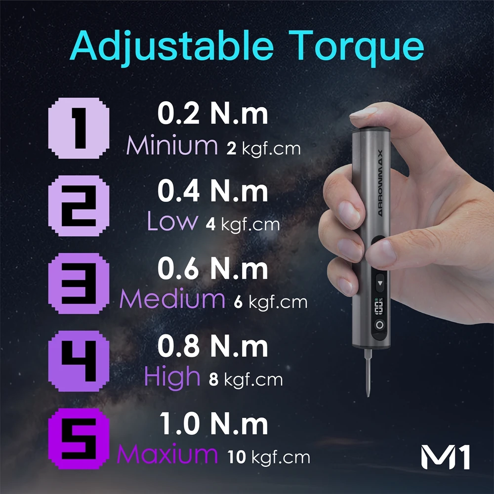 ARROWMAX M1 Electric Screwdrivers Set Precision Magnetic Bits 5-Gear Adjustable Torque Rechargeable Cordless Screwdriver New - Image 2
