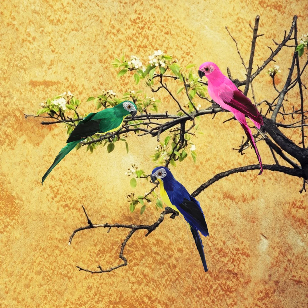 28cm Handmade Simulation Parrot Creative Foam Feather Bird Home Garden Ornament Imitation Bird Model for Party Decor Accessories - Image 3