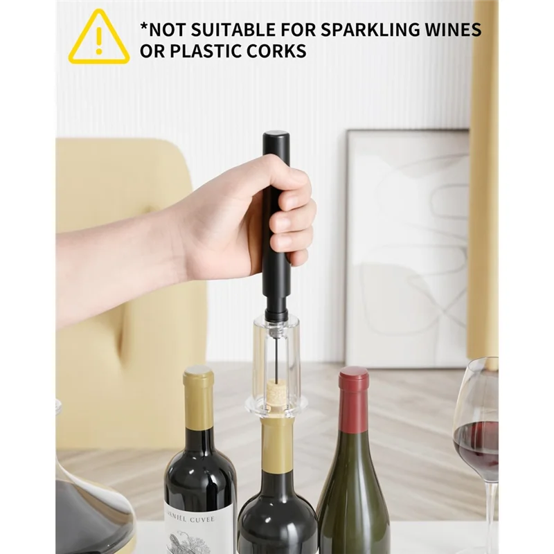 B59B-For Wine Bottle Opener Set With 4In1 Air Pump, Foil Cutter, For Wine Pourer, Vacuum Stopper& Storage Base, For Wine Lover G - Image 3
