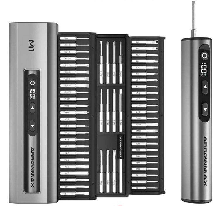 M1 Electric Screwdrivers Set Precision Magnetic Bits 5-Gear Adjustable Torque Rechargeable Cordless Screwdriver New