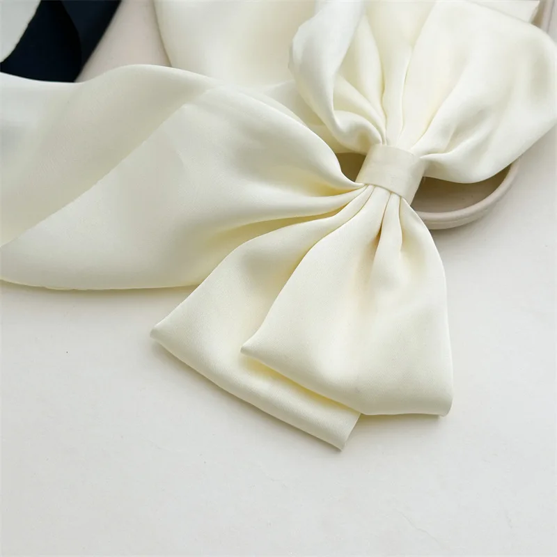 Fashion Solid Satin Spring Clip Simple Sweet Bowknot Hairpins Women Elegant Bow Ribbon Hair Clip Hair Accessories for Girls  - Image 5