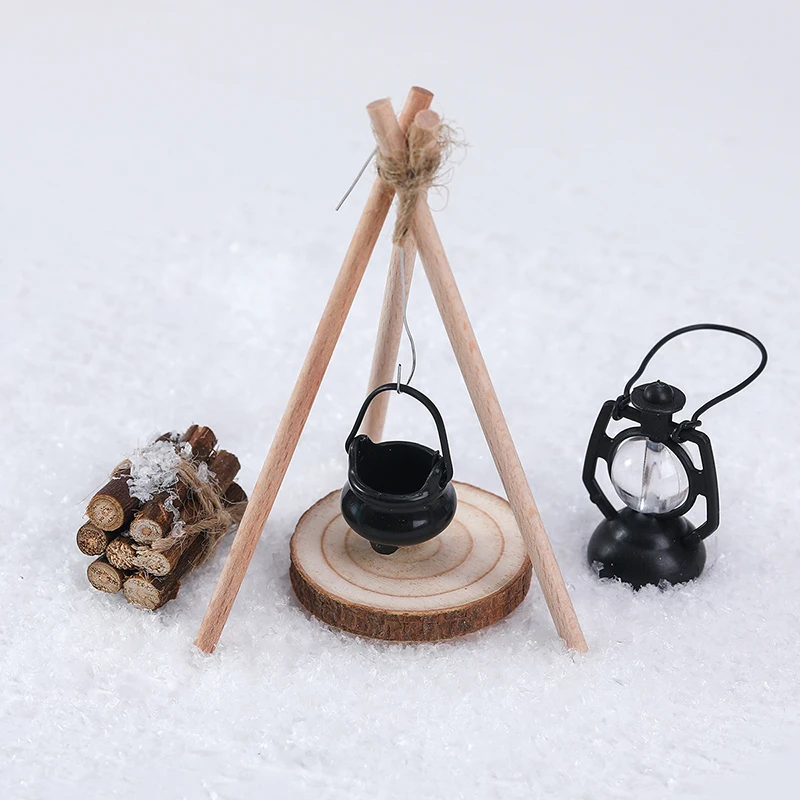 1:12 Dollhouse Camping Campfire Scene Model Dollhouse Miniature Bonfire Ornament Micro Garden Landscape Decoration Accessories - Image 3