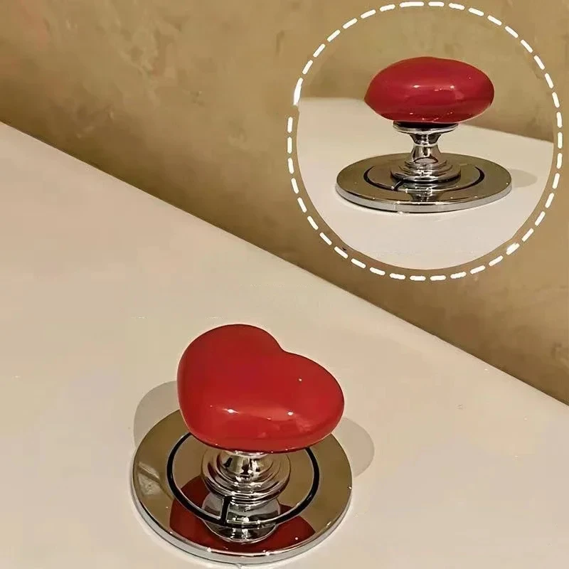 Handle Toilet Press Button Heart Shaped Press Tank Push Switch Toilet Bathing Room Decor Water Press Flush Button Home Tools - Image 4