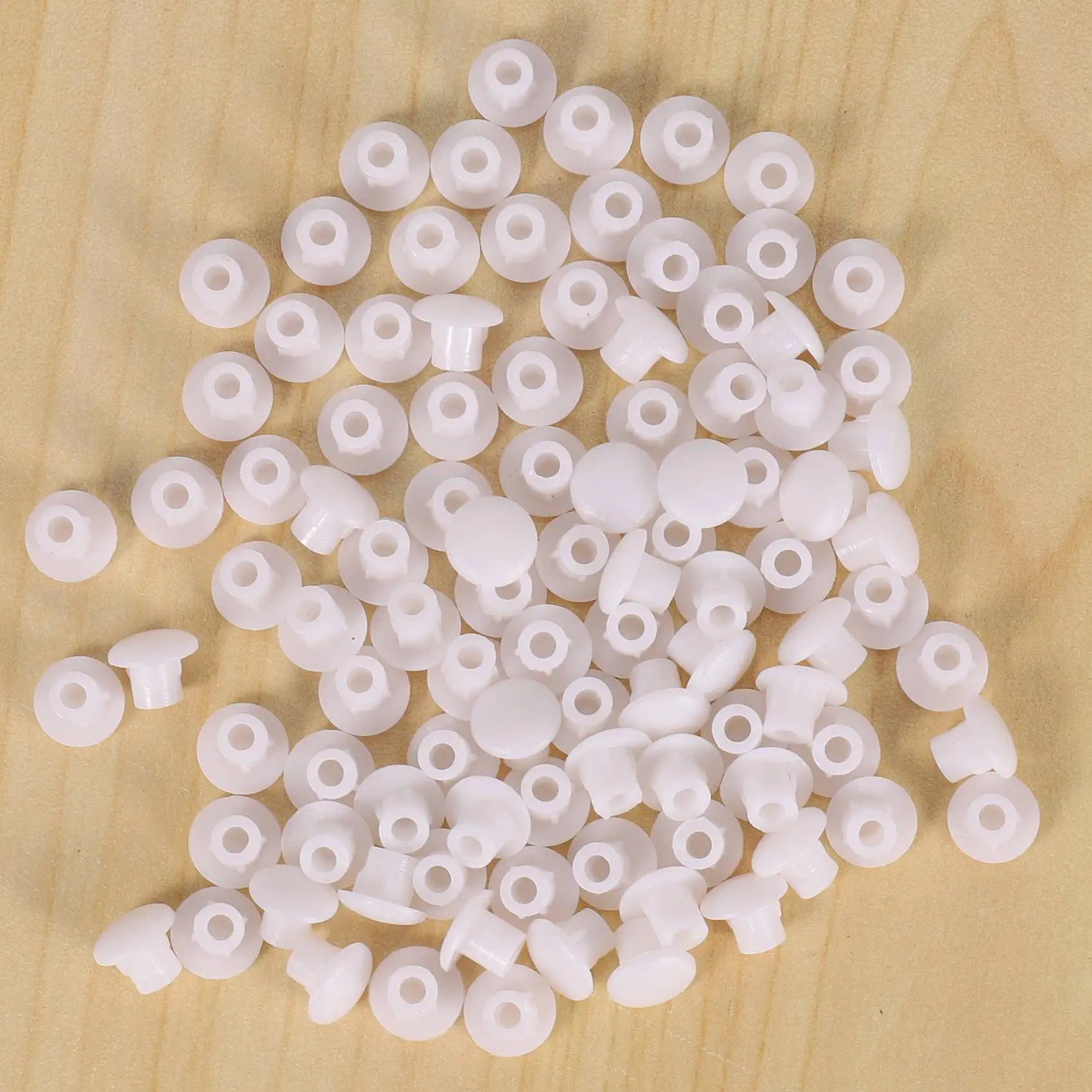 BVBV 100 Pcs Home Furniture Decor 5 mm White Plastic Hole Drilling Cover - Image 2