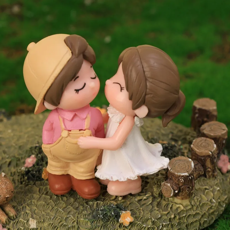 4/2Pcs Mini Doll DIY Romantic Couple Figurines Fairy Garden Decor Lovers Miniature Wedding Valentines Day Gifts DIY Accessories - Image 2