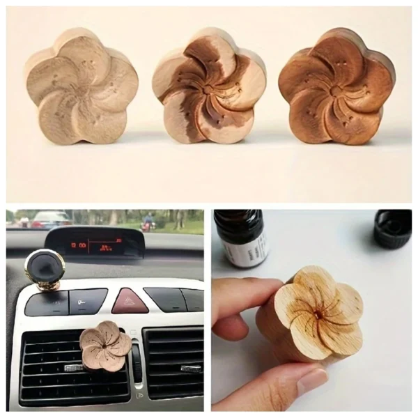 DIY fragrance No perfume wooden flower diffuser vent clip ornament car air fresheners decorations accessories aromatherapy women - Image 4