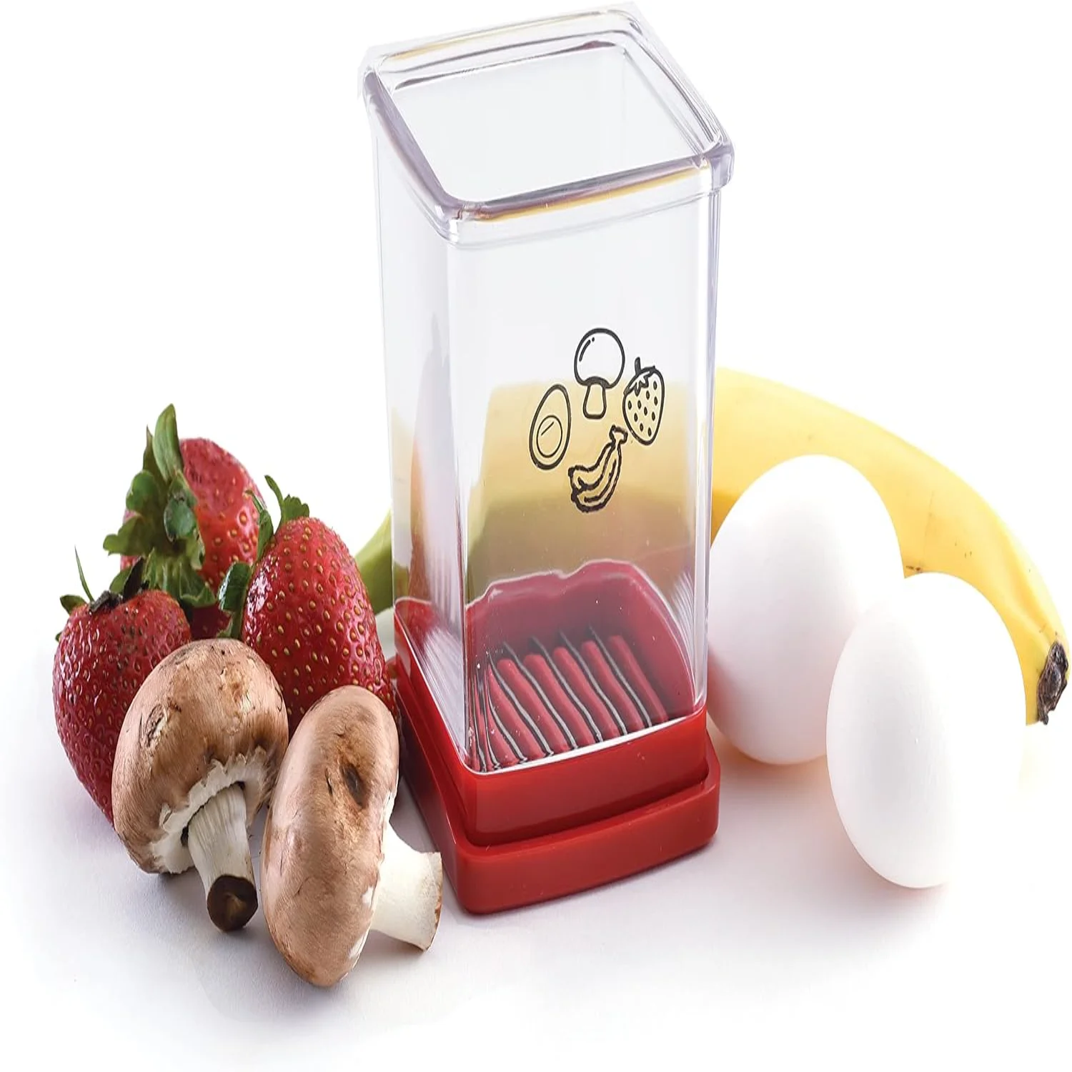 Speed Slicer with Push Plate, Red, 3"L x 3"W x 4.25"H - Image 2