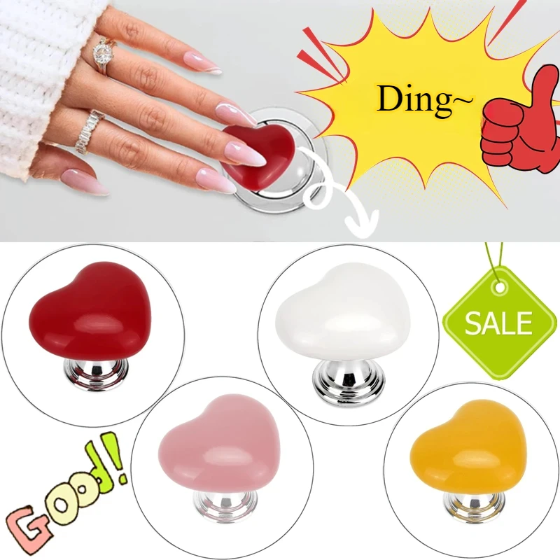 Handle Toilet Press Button Heart Shaped Press Tank Push Switch Toilet Bathing Room Decor Water Press Flush Button Home Tools - Image 2