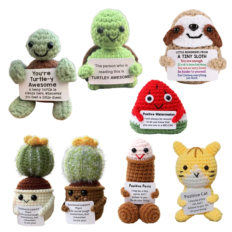 Positive Bear Tortoise Desk Accessories Crochet Ornament Crochet Potted Animals Office Interior Accessories Accessori Scrivania