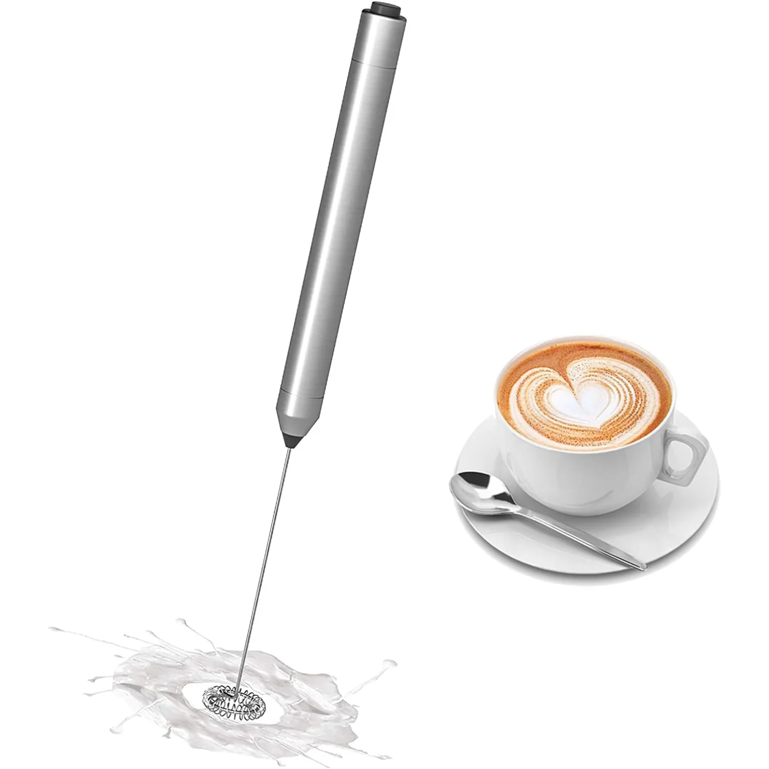 Milk Frother , Battery Operated Drink Coffee Mixer with Stainless Steel Whisk, Coffee Foam Maker, Foamer for Lattes,Cappuccino,