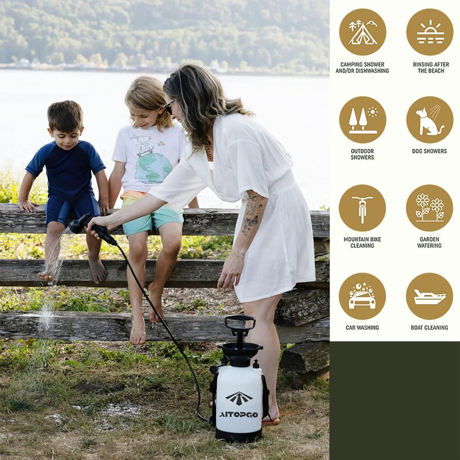 5/8/10 L Customized Dog Wash Garden Camping Sprayer Solar Beach Bath Tool Hot Water Portable Shower Bag Strap Adjustable - Image 4