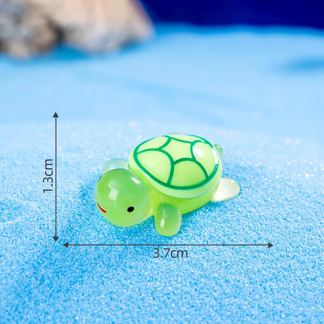 10Pcs Cartoon Cute Colorful Little Turtle Luminous Car Trinket Crystal Ball Decorative Accessories - Image 3