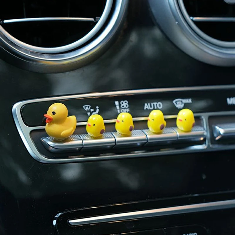 5Pcs Cute Mini Ducks Car Interior Decoration Auto Rearview Mirror Dashboard Ornaments For Woman Man Gift Car Accessories - Image 5