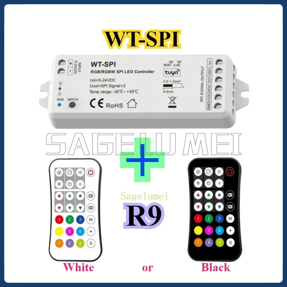 Skydance R9 WT-SPI WiFi & RF RGB/RGBW SPI LED Controller Tuya App For WS2811 WS2812 WS2815 UCS1903 Pixel LED Strip Lights5-24VDC - Image 2
