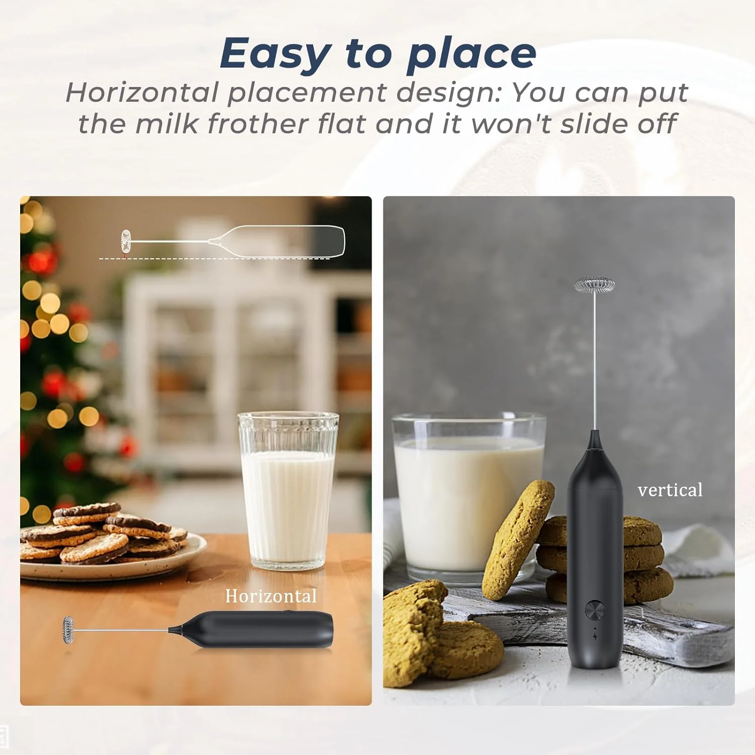 Milk Frother , Rechargeable Frother Hand Frother Frother Foam Maker Wand Whisk Drink Mixer for Coffee, Lattes, Cappuccino, Fra - Image 5