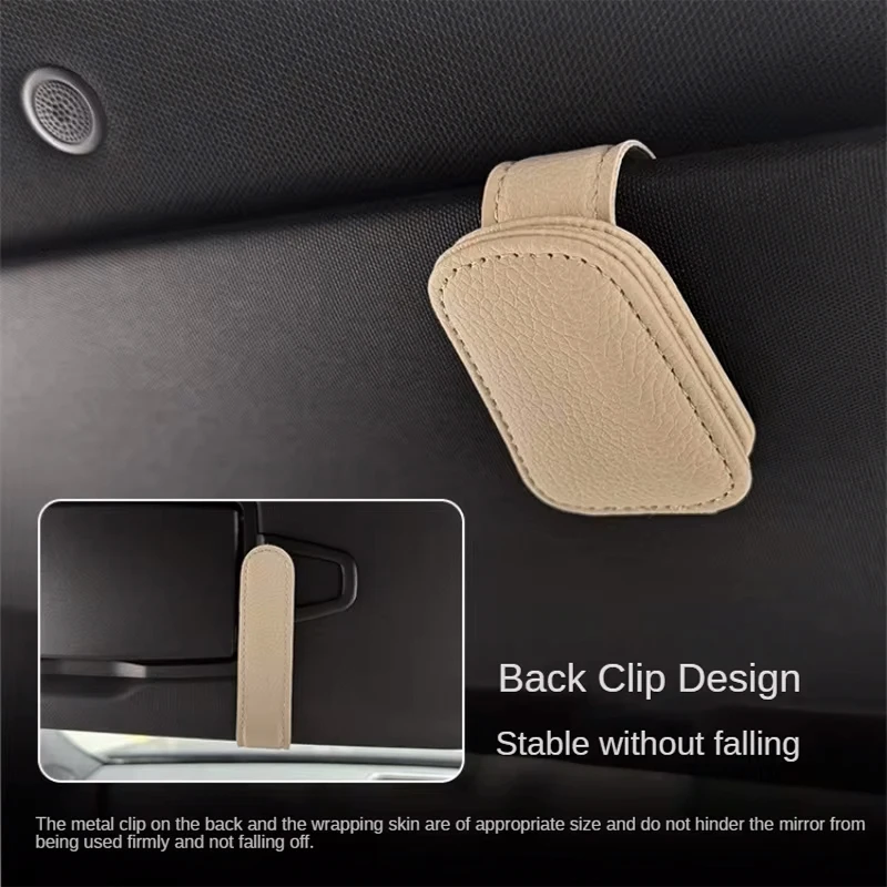 Car Sunglasses Holder Magnetic Leather Clip Ticket Holder Car Accessories For MG HS 2022 ZST ZS MG3 MG5 MG6 MG7 GT GS Hector ZX - Image 2