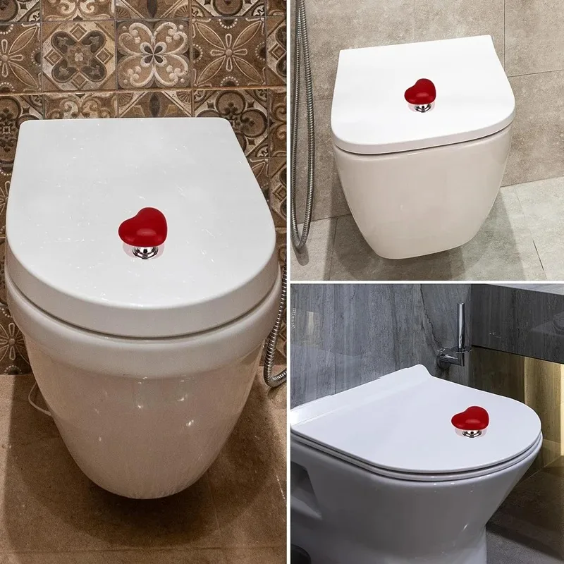 Handle Toilet Press Button Heart Shaped Press Tank Push Switch Toilet Bathing Room Decor Water Press Flush Button Home Tools - Image 6