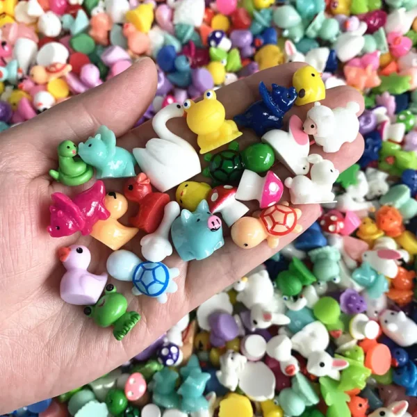 5/20/40PCS Mini Resin Animals Mushroom Figurines Miniature for DIY Bonsai Craft Ornament Fairy Garden Accessory - Image 5