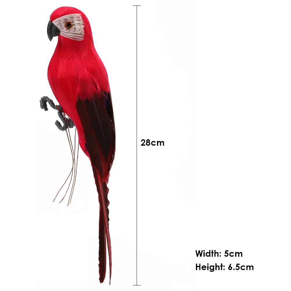 28cm Handmade Simulation Parrot Creative Foam Feather Bird Home Garden Ornament Imitation Bird Model for Party Decor Accessories - Image 6