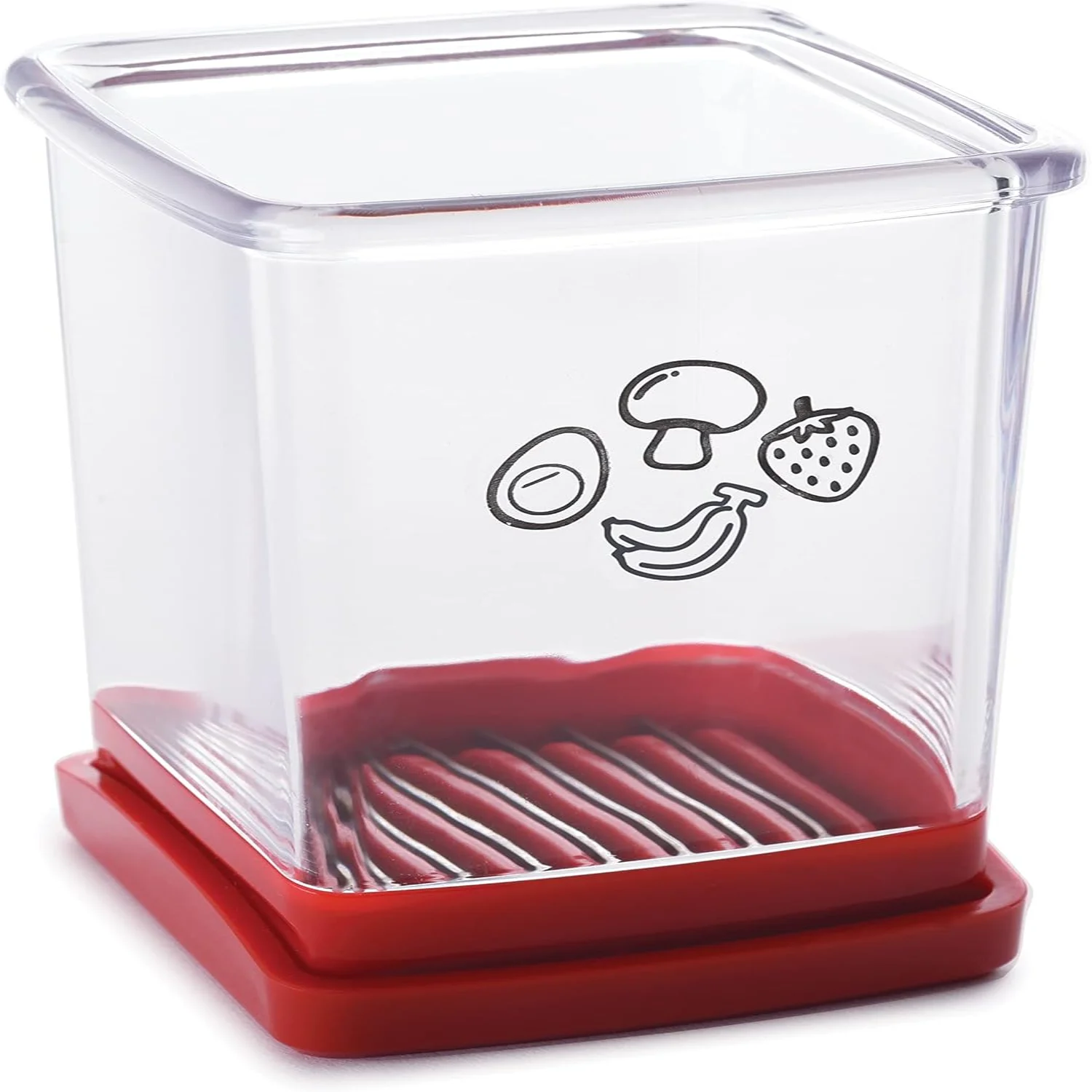Speed Slicer with Push Plate, Red, 3"L x 3"W x 4.25"H