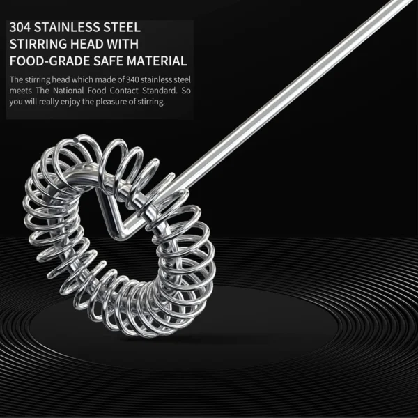 Milk Frother Coffee Mixer Wand USB Rechargeable Drink Mixer Stainless Steel Mini Whisk for Egg,Drink Frother Portable Kitchen Co - Image 4