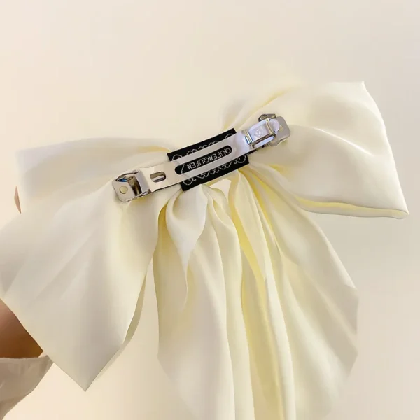 Fashion Solid Satin Spring Clip Simple Sweet Bowknot Hairpins Women Elegant Bow Ribbon Hair Clip Hair Accessories for Girls ﻿ - Image 2