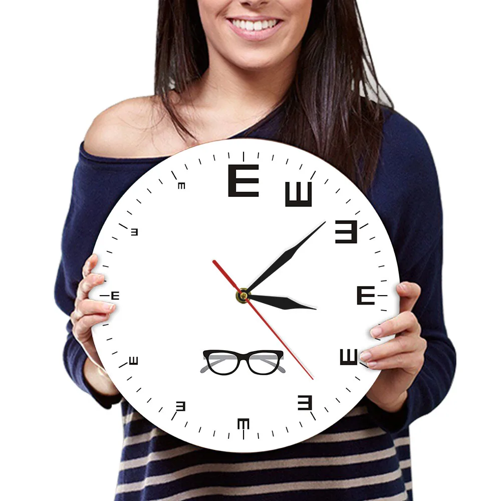 Eye Chart Modern Design Wall Clock Ophthalmology Decor Optometry Vision Test Artwork Silent Quartz Clock Wall Watch Oculist Gift - Image 24